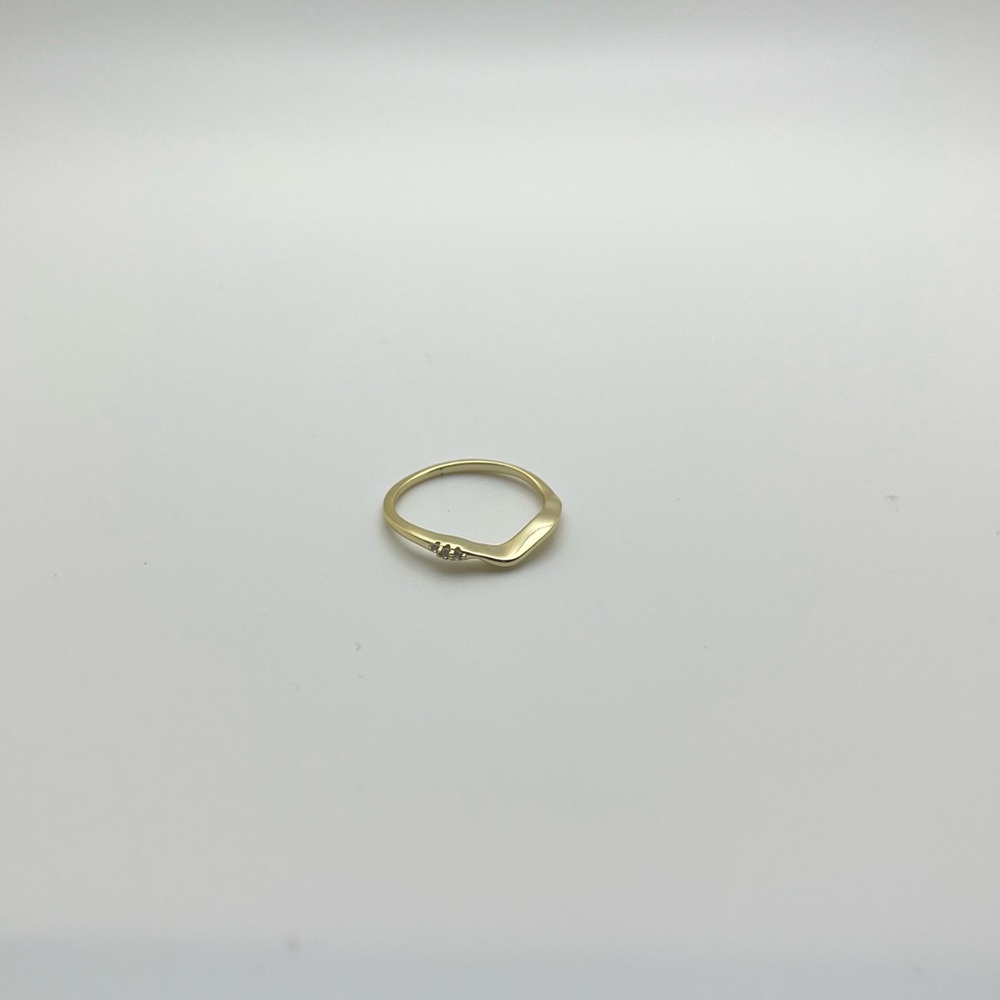 Thin Stacking Ring - Wavy Gold Ring - Minimalist … - image 6